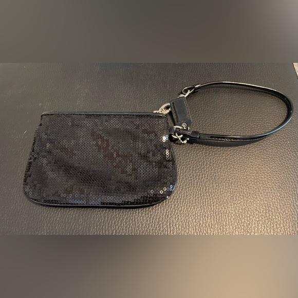Coach Black Sequin Wristlet - Picture 3 of 4